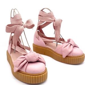 PUMA x Fenty by Rihanna Bow Creeper Platform Ankle Wrap Sneaker in Pink Size 8